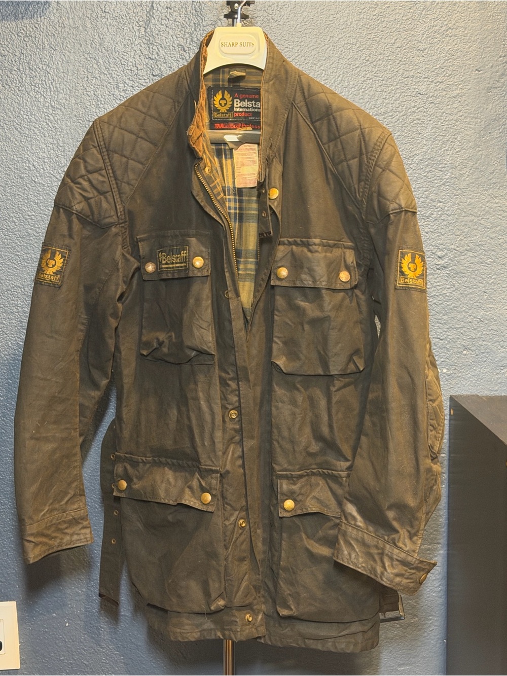 Vintage Belstaff Black Waxed Cotton Military Field Jacket